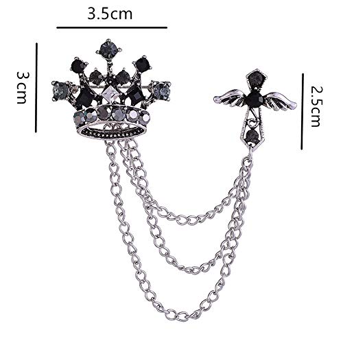 Huture Men's Brooch Suit Pin Badge with Chains and Buckle for Men's Shirt Collar Lapel Pin Decoration