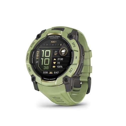 Garmin Instinct 3, Reloj inteligente con GPS, Pantalla AMOLED de 50 mm, Resistente al agua, Aplicaciones deportivas integradas, Monitorización de la salud, Linterna LED, Hasta 24 días autonomía, Verde