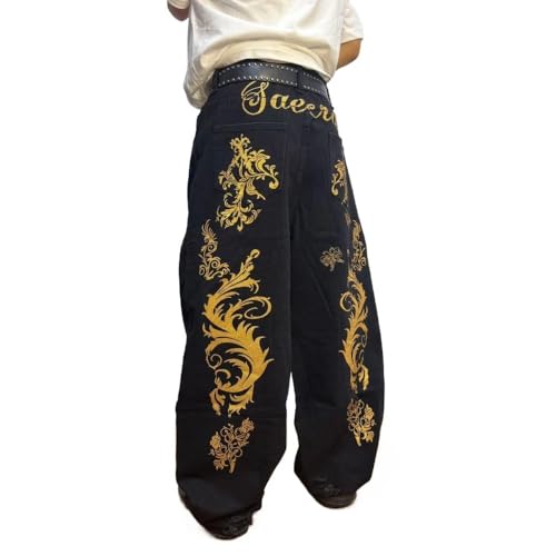 Y2K Retro Letter Flower Embroidered Jeans, Children's Summer Design Sense Floor dragging Curved Knife Pants4