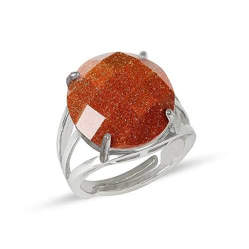 Image of Reiki Crystal Products Adjustable Rings, Round Cutting, Amethyst, Black Tourmaline, Goldstone brown, Green Jade, Lapis Lazuli, Opalite, Red Jasper, Rose Quartz, Tiger eye, Gemstone Ring