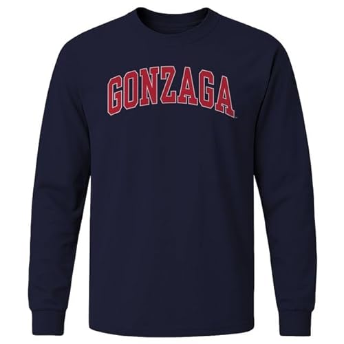 Barnesmith Gonzaga University Bulldogs Long Sleeve Adult Unisex T-Shirt, Classic, Navy, XX-Large