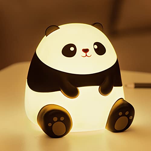 Night Light for Kids Panda Toddler Night Lights Bedroom Cute Lamp Teen Girl Room Kawaii Decor Baby Lamps for Nursery Boys Portable LED Children Nightlight Battery Squishy Silicone Animals Gifts