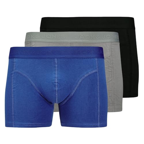 JACK & JONES 3er Pack Herren Unterhosen Shorts Boxershorts Trunks Recycled Cotton, Farbe:Mehrfarbig, Wäschegröße:2XL, Artikel:-Ocean Cavern/Iron Gate/Black JACK & JONES 3er Pack Herren Unterhosen Shorts Boxershorts Trunks Recycled Cotton, Farbe:Mehrfarbig, Wäschegröße:2XL, Artikel:-Ocean Cavern/Iron Gate/Black