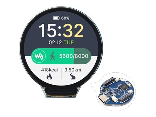 WONRABAI RP2350 MCU Board with 1.28 Round IPS LCD (240x240px).