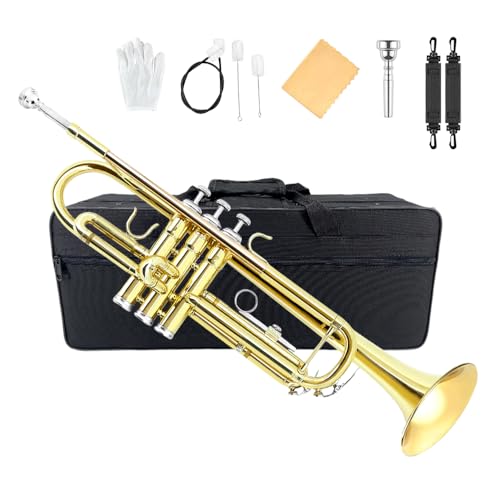 Yinfente Bb Standard Trumpet Set for Beginner or Advance Student, Brass Student Trumpet Instrument...