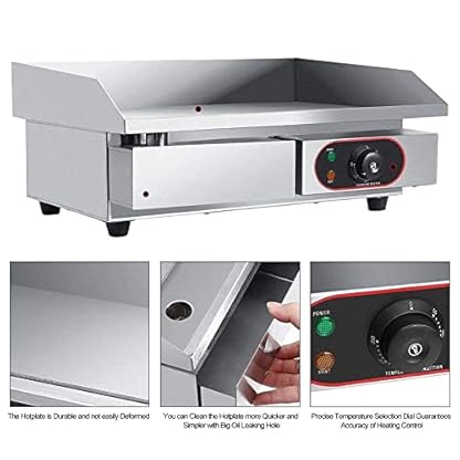 Elektrische Grillplatte ，Kommerzieller Elektrischer Tischgrill Edelstahl Aufsatzgrill Grillplatte Teppanyaki Tischgrill Für Küche/Geschäft ，55X45X23Cm Nützlich – Bild 7