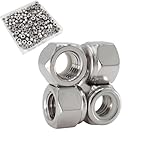 #10-32 Nylon Insert Hex Lock Nuts 150 Pack 304 Stainless Steel Self-Locking Nylon Lock Nuts Plain Finish for Industrial Construction Fasteners