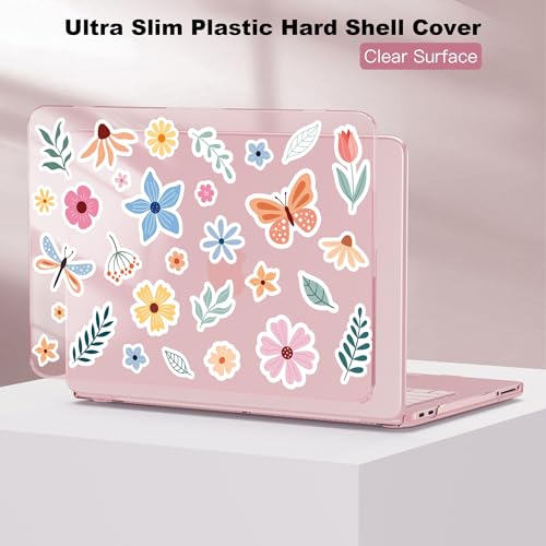 Coque MacBook Neo 13 2026 rigide fleur rose avec protège-clavier - 6