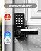 DESLOC B200L Fingerprint Smart Lock with Handle, Keyless Entry Door Locks for Front Door and Bedrooms, App Control, Touchscreen Keypad, Auto-Lock, 12-Month Battery, Emergency Power Port, IP54 Black