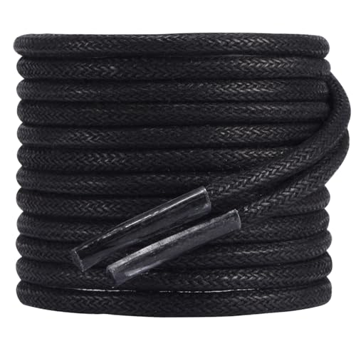 Dafannis 2 Paire Lacets Cirés Ronds pour Chaussures Habillées, Lacets pour Chaussures de Ville, Habillées, Remplacement Lacet, Épaisseur 2,5 mm,...