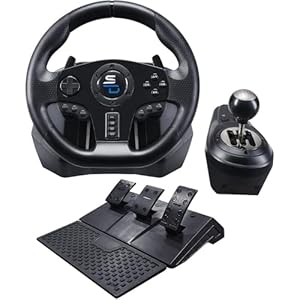 Superdrive – GS850-X racing steering wheel with manual shifter, 3 pedals, paddle shifters for Xbox Serie X/S, PS4, Xbox One, (programmable)