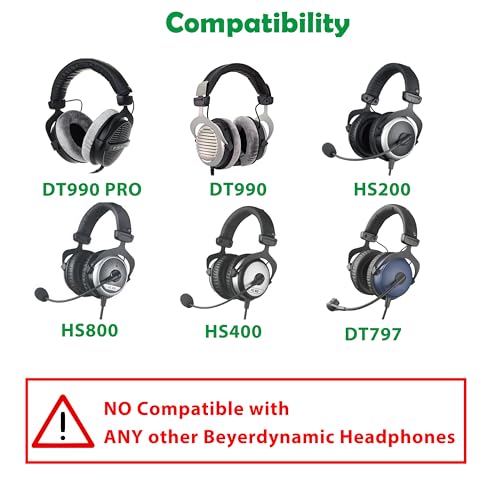 DT 770 PRO Almohadillas de Repuesto para Auriculares Compatibles con Beyerdynamic DT 770 PRO/DT 880 PRO/DT 990 PRO con Cubierta de Banda de Cabeza Almohadilla Suave de Cuero miniatura 3