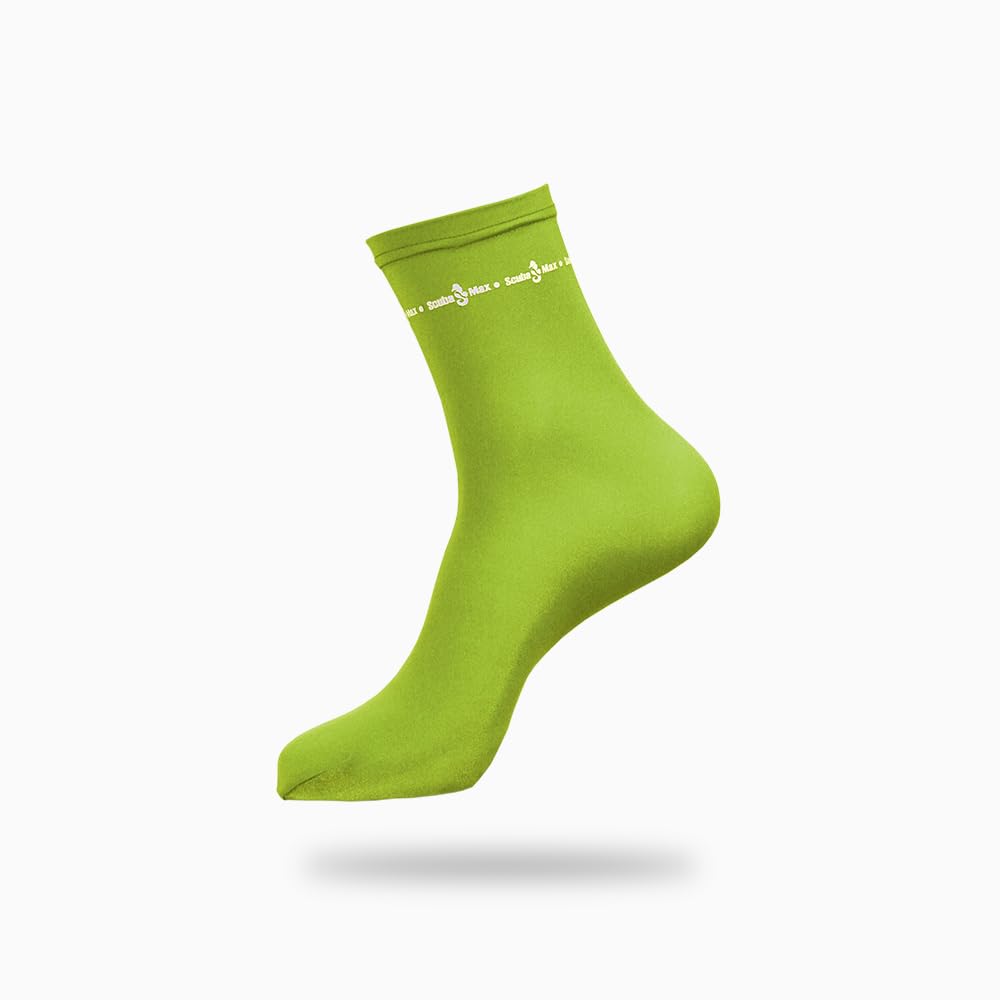 Yellow Lycra Sport Sock - Scuba - Snorkeling - Fins - Heavy Duty 6 Oz.