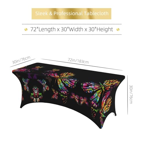 Nappe rectangulaire extensible EdWal en spandex premium imprimé papillon 1m80 - 7