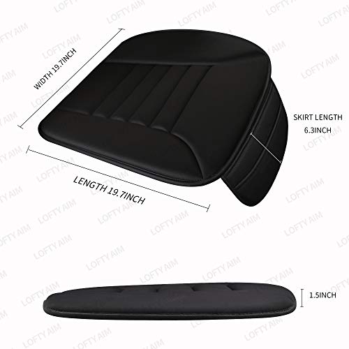 Lofty Aim Premium Car Seat Cushion, Driver Seat Cushion With Comfort Memory Foam & Non-Slip Rubber Bottom, Car Seat Pad Works With 95% Of Vehicles And Office Chair Or Home (Black) #TOP5