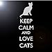 Produktbild Rikki Knight Keramikfliese Keep Calm and Love Cats on Black, 10 x 10 cm