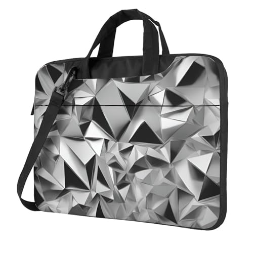 Sac bandoulière ordinateur motif géométrique argenté pour travail et voyages