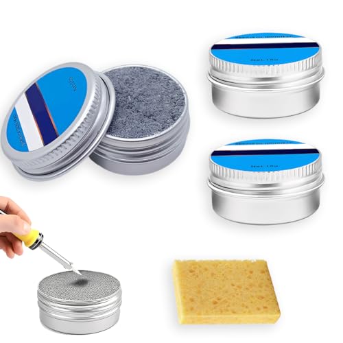 DOVBAN 3 Pezzi Flussante per Saldatura a Stagno,Saldatore Elettrico Pulito,Pasta Saldante allo Stagno,Per Riparazioni di Apparecchiature,Include Spugne