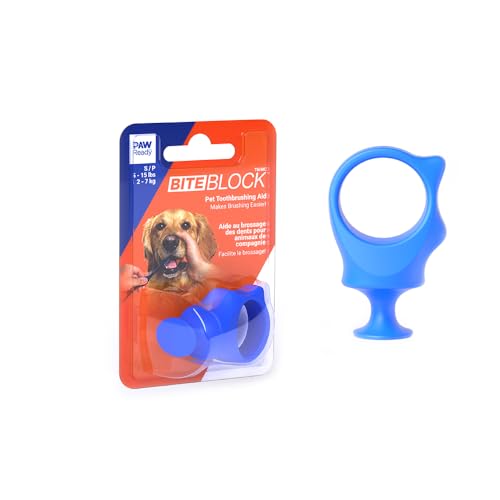 Paw Ready Pet Toothbrushing Assistant for Puppies’ Dogs and Cats Allows You to Brush Your pet’s Teeth Without Constantly Worrying About Getting Bitten. (Blue, Small)