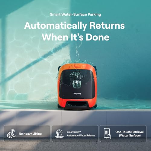Image of Beatbot Sora 30 Pool Vacuum Robot with Smart Surface Parking, Shallow-Area Cleaning, 6800GPH Suction Power, 5L Capacity for Pools Up to 3229 sq. ft, Tangerine