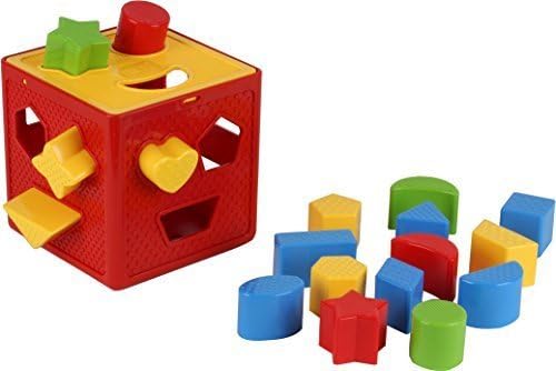 Play22 Baby Blocks Shape Sorter Toy - 18 Shapes for Color Recognition - Colorful Sorter Cube Box - My First Baby Toys - Gifts for Boys, Girls - Multicolor