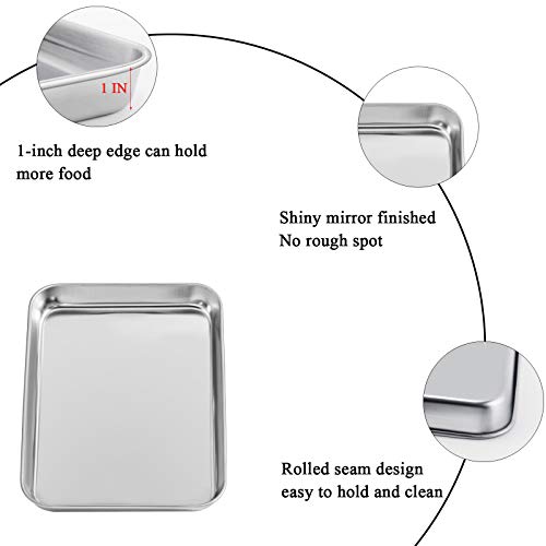 Wezvix Stainless Steel Baking Sheet With Cooling Rack Set Of 2 Cookie Sheets With Wire Rack Rectangle Size 12.5 X 10 X 1 Inch, Non Toxic, Rust Free & Less Stick, Thick & Sturdy, Dishwasher Safe #TOP3
