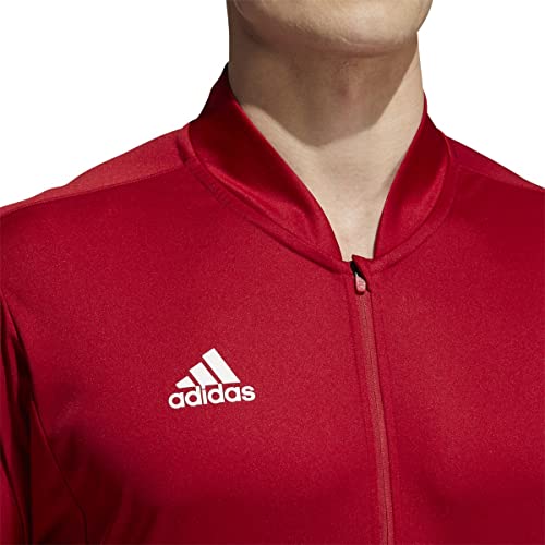 Adidas Mens Sideline 21 Long Sleeve Quarter Zip Knit Casual Coat, Team Power Red-White, Large #TOP2