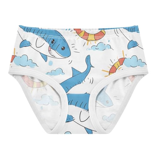 Wusikd Shark Blue Girls' Underwear Cotton Cute Girls Briefs Soft Toddler Underwear 2T
