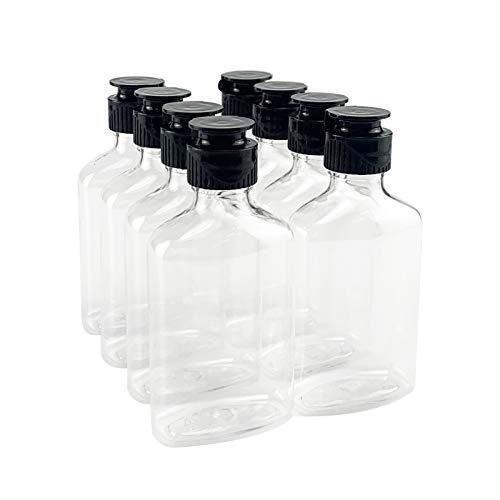 8 Pack Empty Clear Plastic Refillable Flip-Top Bottles for Hand sanitizer Shampoo Lotion, etc - BPA/No Parabens, 50ml/1.7oz