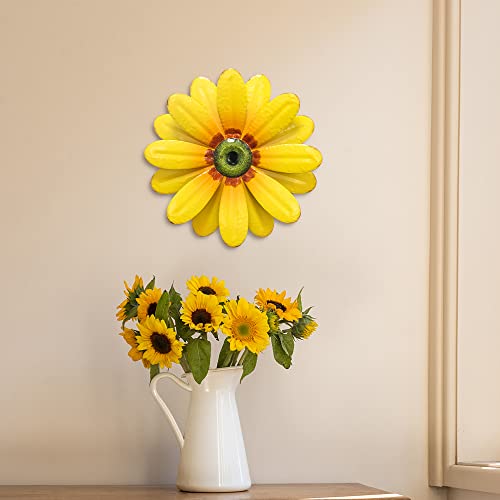 Yeahome Sunflower Wall Decor, 11'' Metal Flower Wall Art Decorations, Sunflower Spring Yard Garden Decor Hanging For Kitchen, Bathroom, Home Decor Boho Art, Handmade Gift For Indoor Or Outdoor #TOP2