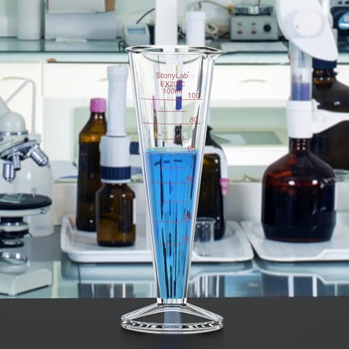 Cilindro graduado de vidrio de 100 ml stonylab con pico vertedor para laboratorio y química 5