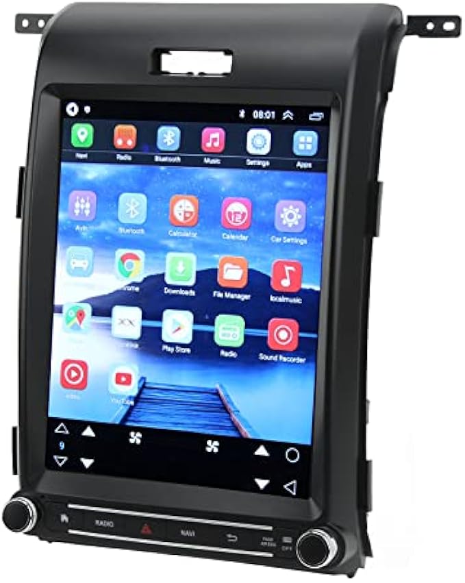 Fydun Car Stereo Navigation 12.1inch HD Touch Screen for Ford Raptor Video Audio MP5 Player Mobile Phone Connection Steering Wheel Control(2G RAM 32G ROM)