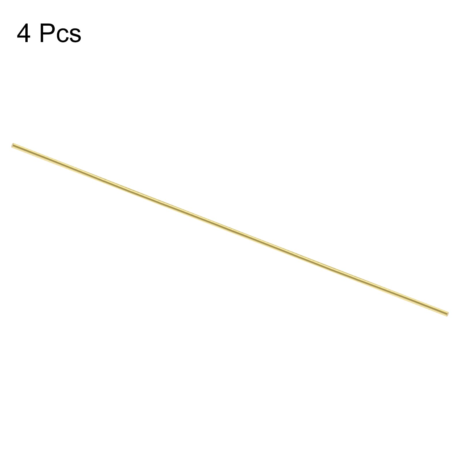 Asta Tonda in Ottone Massiccio 3mm 1/8" x 300mm 12" 4pz per Manici Coltelli Fai Da Te