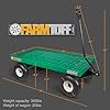 FARM-TUFF Plastic Mesh Garden Wagon, 40 x 20 - Durable Poly Utility Cart with Pneumatic Tires, 300Lb Capacity & Powder-Coated Frame for Gardening, Landscaping & Yard Work