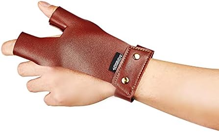 Huntingdoor Archery Hand Guard Shooting Glove Hand Protector Traditional Longbow Protective Gear Cow Leather for Right Hand or Left Hand Shooters Huntingdoor Archery Hand Guard Shooting Glove Hand Protector Traditional Longbow Protective Gear Cow Leather for Right Hand or Left Hand Shooters