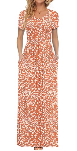 Image of AUSELILY Women's Classic Short Sleeve Loose Plain Casual Long Maxi Dresses for Women 2026