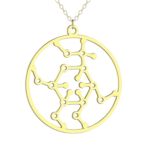 Collier formule chimique et structure ADN, pendentif science ras du cou