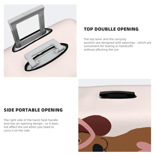 Cute Dachshund Dog Sunglasses Minimalist Elastic Travel Luggage Covers Dustproof Scratch-Resistant Suitcase Protector Fit 22-24 Inch3