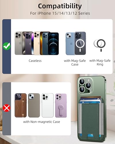 image for HiWe for MagSafe Wallet, Strongest Magnetic Wallet for iPhone 16/15/14
