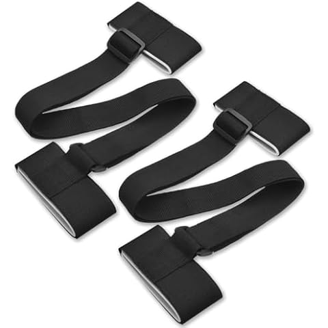 COMTRUDE Ski Strap Carrier - 2 Sets per Pack - Skiing Accessory for Easy Transportation of Your Ski Gear - Feel Comfortable Walking to and From the Mountain - Adjustable Size Cover