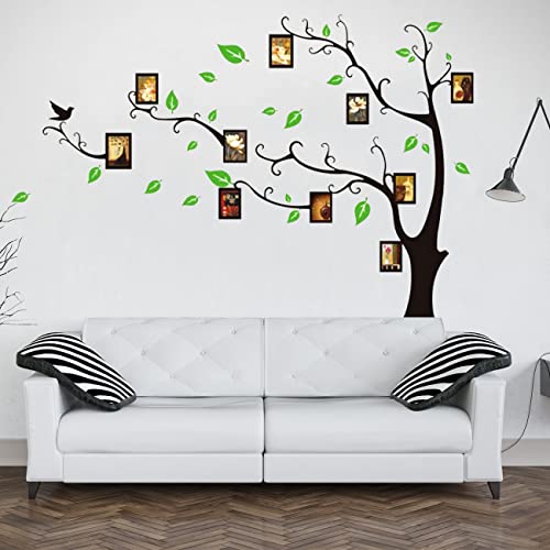 Image of Art Street Wall Stickers for Home Decor Tree Photo Collage Theme Wall Decal Vinyl Stickers for Living Room and Wall Decoration (44 x 70 Inchs, Multi)
