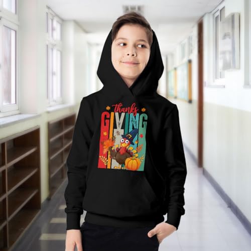 Cute Thanksgiving Turkey Kids' Hoodie - Turkey Print Items - Presents for Kids3