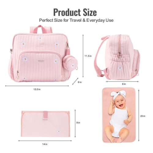 Image of GOBABYMART Diaper Bag Backpack with Changing Pad - Travel Baby Bag, Insulated Bottle Pockets, Stroller Straps