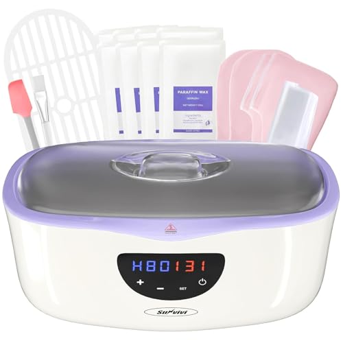 Sunvivi Upgraded Paraffin Wax Machine for Hand and Feet, 4000ml Large Capacity Paraffin Wax Warmer, 20-Min Fast Heating with Temp Control, Paraffin Bath with 8 Pack Refills for Smooth & Soft Skin