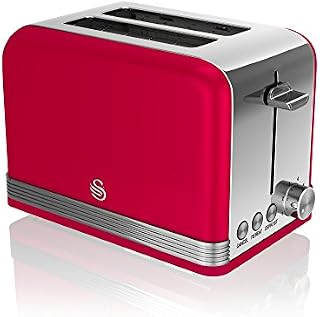 Swan 2 Slice Retro Toaster, Green, Defrost, Cancel and Reheat Functions, Slide Out Crumb Tray, ST19010GN