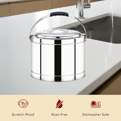Image of Maaha Stainless Steel Picnic Pot with top Handle 5 Litre | Double Walled PU Insulated | Strong Locking Lid & Side Handles | Rust-Free, Durable & Scratch Resistant | Keeps Food Hot & Cold for Hours