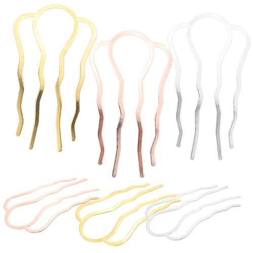 iplusmile Forcine Per Chioma in Metallo 6 Pezzi 4 Denti Stile Cinese Per Chignon Bastoncini Fermaglio Decorativi Accessori Acconciature Donna Uso Quotidiano Feste Matrimoni
