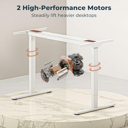 Image of Dual Motor Standing Desk, Large Stand Up Desks, 71x31 Inches Electric Sit Stand Desk, 4 Memory Preset Adjustable Height Desks Home Office Desks(White)