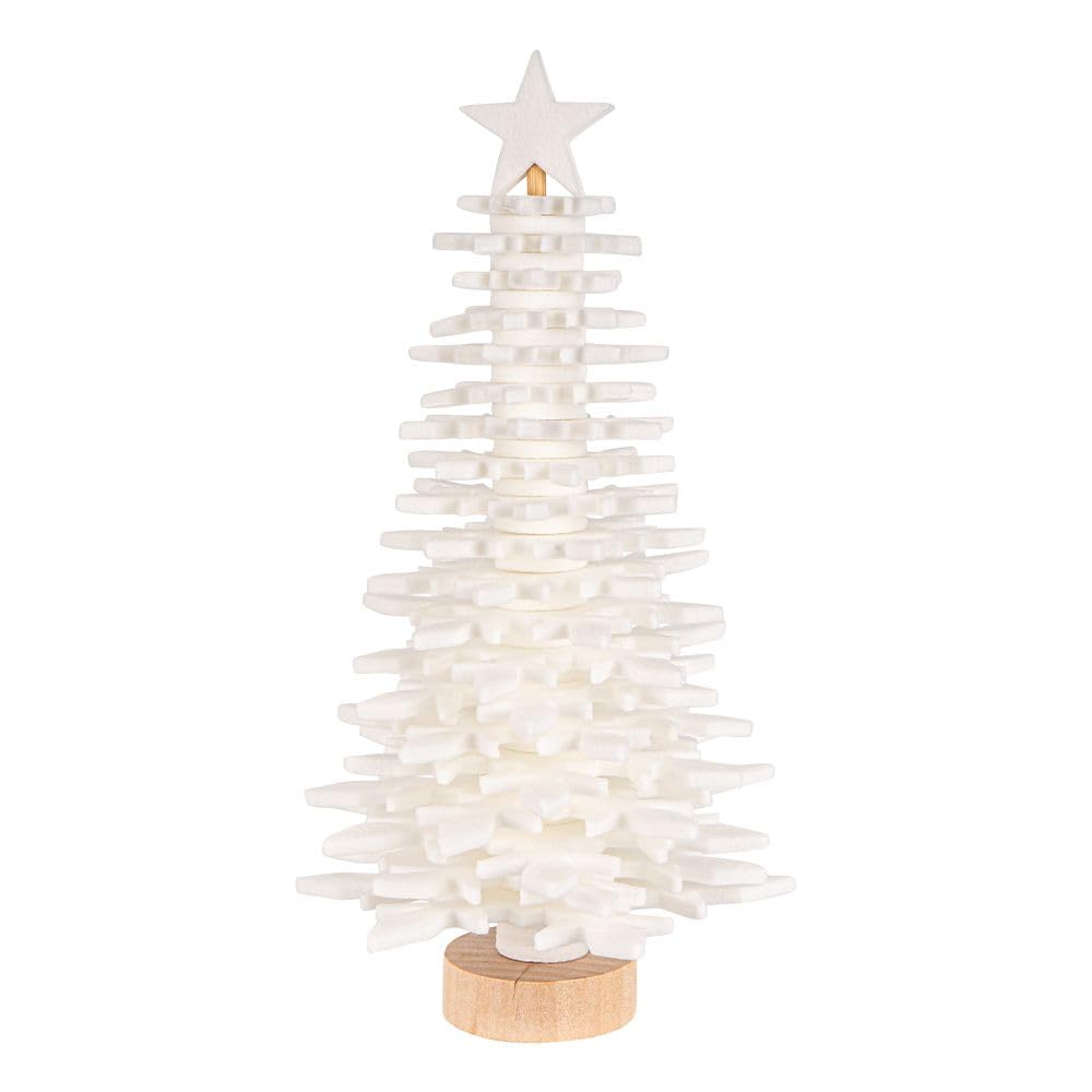 Ideen Mit Herz White 26Cm Felt Christmas Tree For Assembly, Diy Craft Set, Christmas Decoration (White, 26 Cm)
