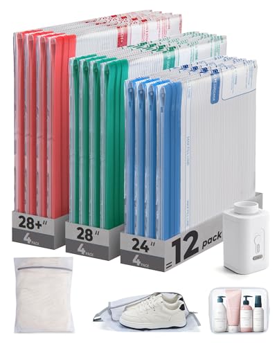BAGSMART Vacuum Bags for Travel with Rechargeable Air Pump, Portable Space Saver Bags for Travel...